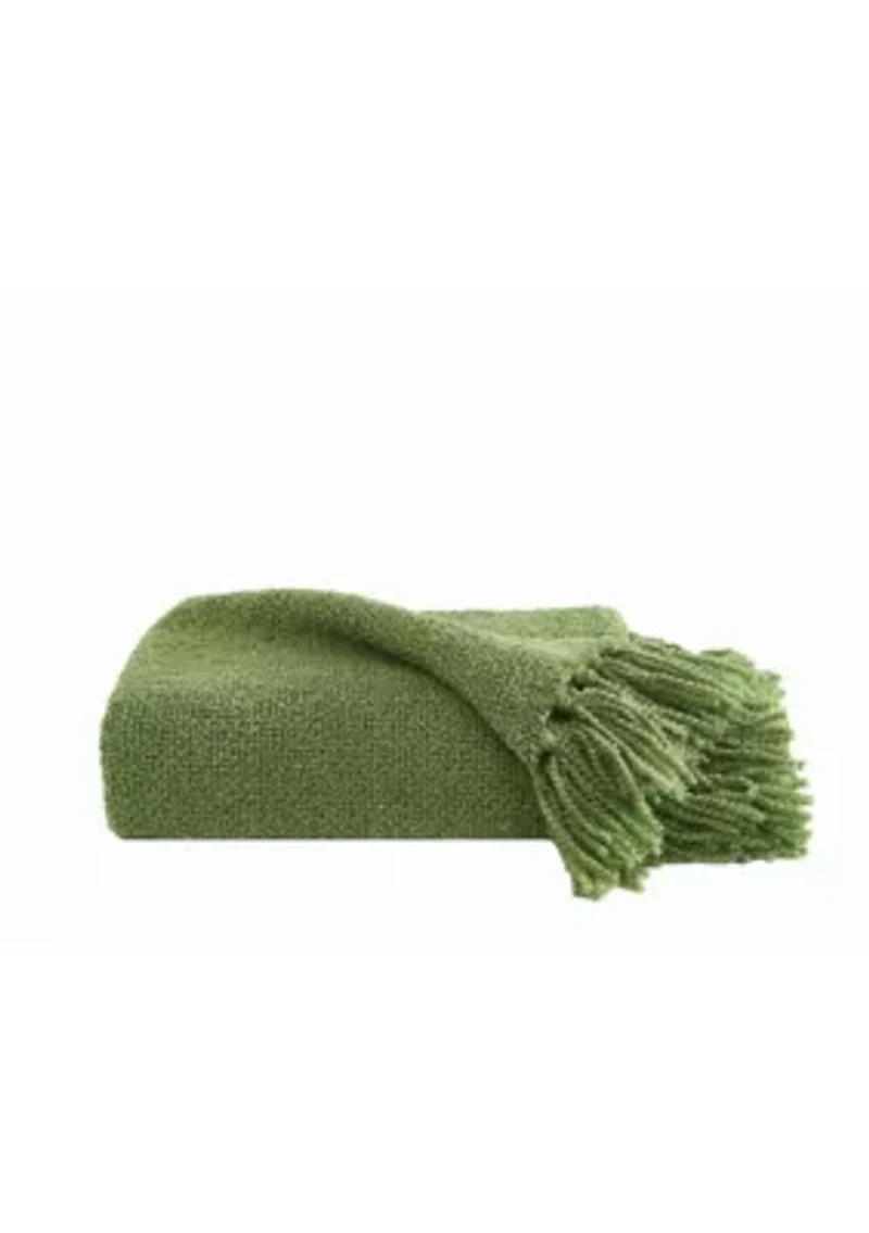 Brooklyn Loom Chunky Boucle Textured Microfiber  50x70 Throw Blanket Tan