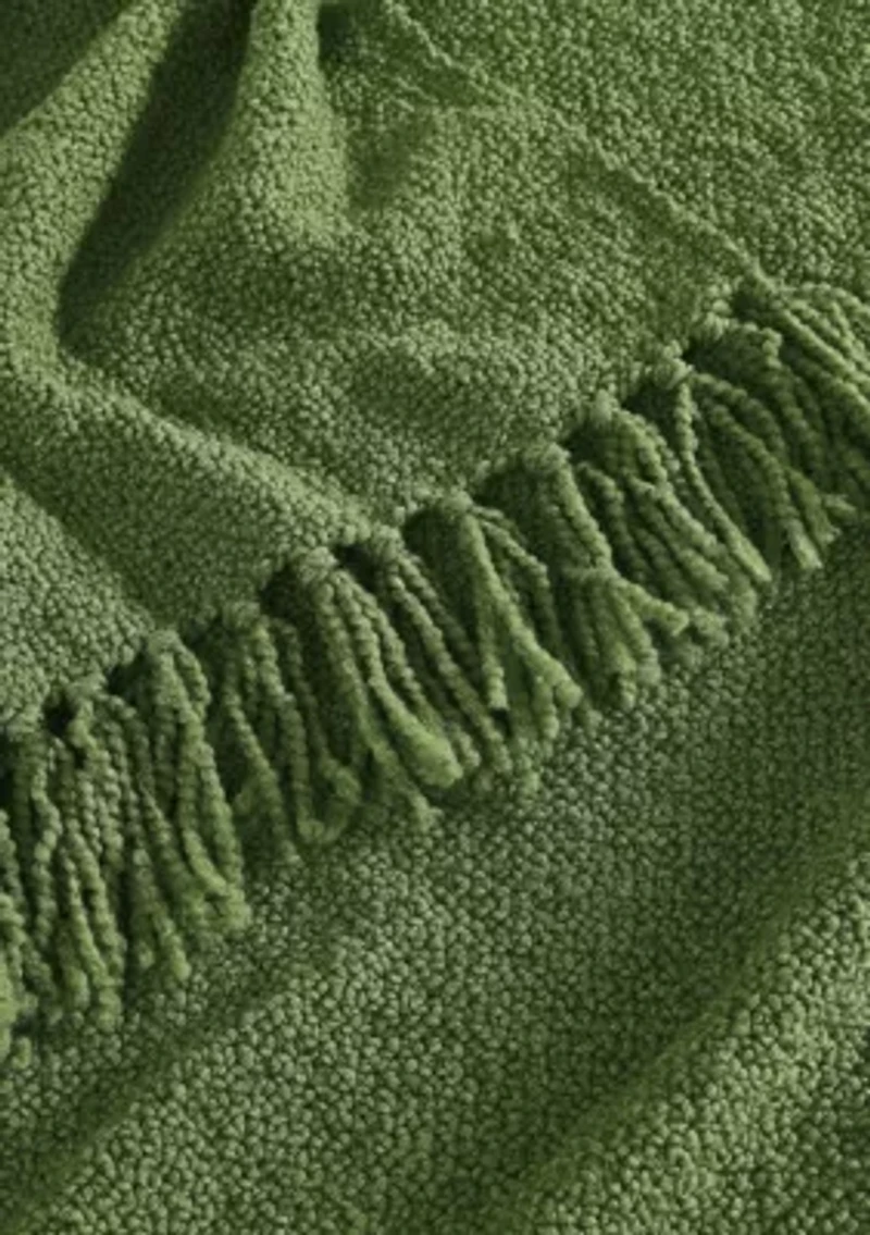 Brooklyn Loom Chunky Boucle Textured Microfiber  50x70 Throw Blanket Tan