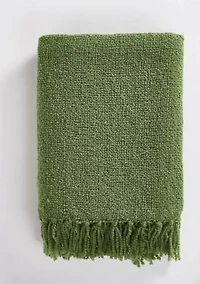 Brooklyn Loom Chunky Boucle Textured Microfiber  50x70 Throw Blanket Tan