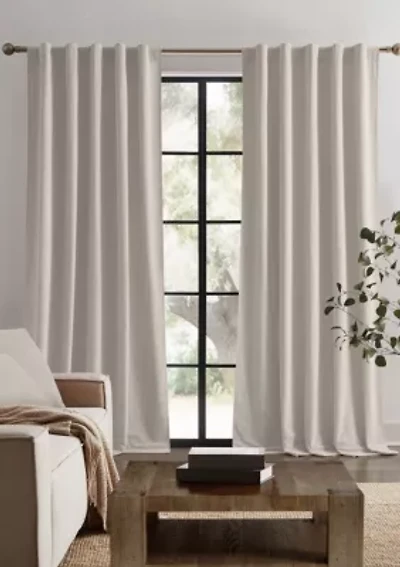 Brooklyn Loom Matte Cotton Velvet Window Drape Set