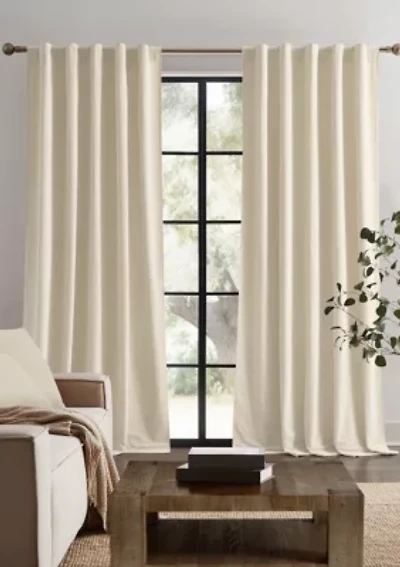 Brooklyn Loom Matte Cotton Velvet Window Drape Set