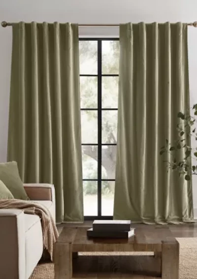 Brooklyn Loom Matte Cotton Velvet Window Drape Set