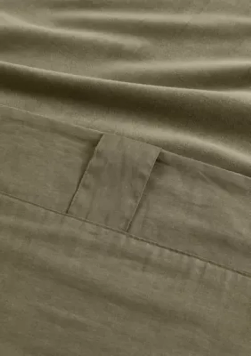 Brooklyn Loom Matte Cotton Velvet Window Drape Set