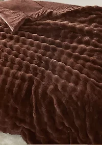 Brooklyn Loom Bubble Faux Fur Bed Blanket