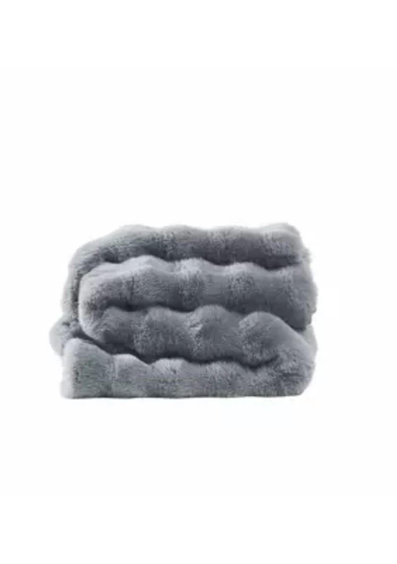 Brooklyn Loom Bubble Faux Fur Bed Blanket