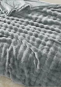 Brooklyn Loom Bubble Faux Fur Bed Blanket