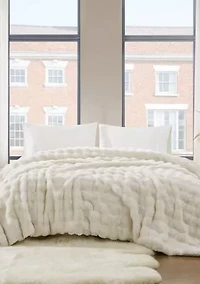 Brooklyn Loom Bubble Faux Fur Bed Blanket