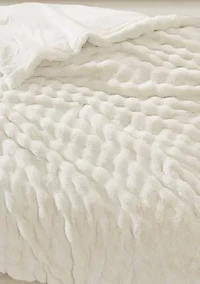 Brooklyn Loom Bubble Faux Fur Bed Blanket