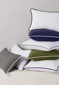 Brooklyn Loom Solid Contrast Piped Decorative Pillow