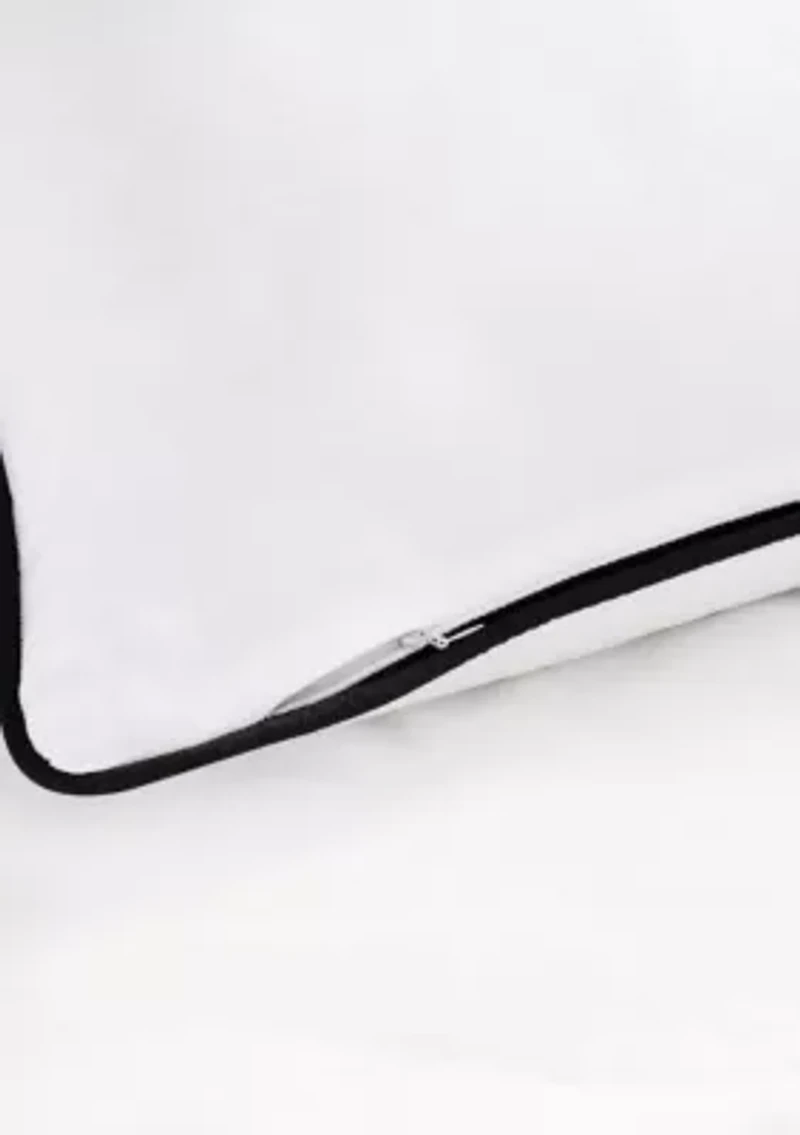 Brooklyn Loom Solid Contrast Piped Decorative Pillow