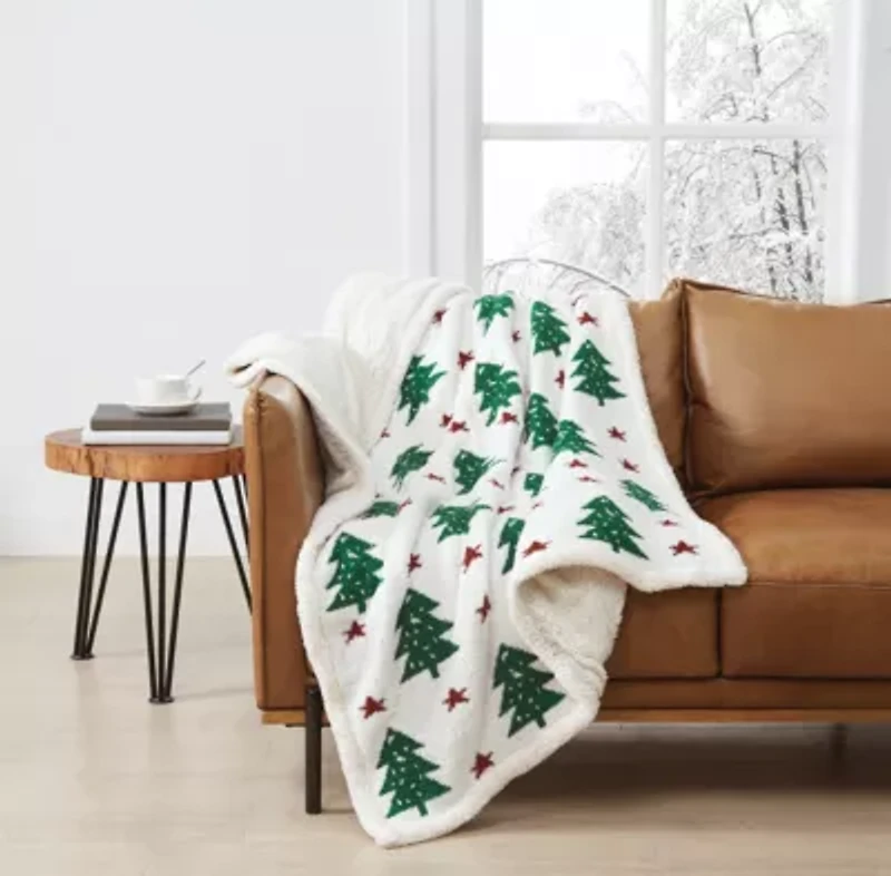 Truly Soft Cozy Tree and Star Throw