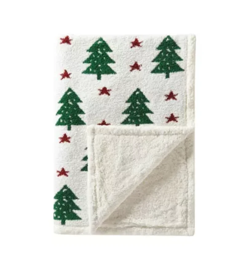 Truly Soft Cozy Tree and Star Throw