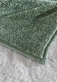 Brooklyn Loom Heathered Sherpa Throw Blanket