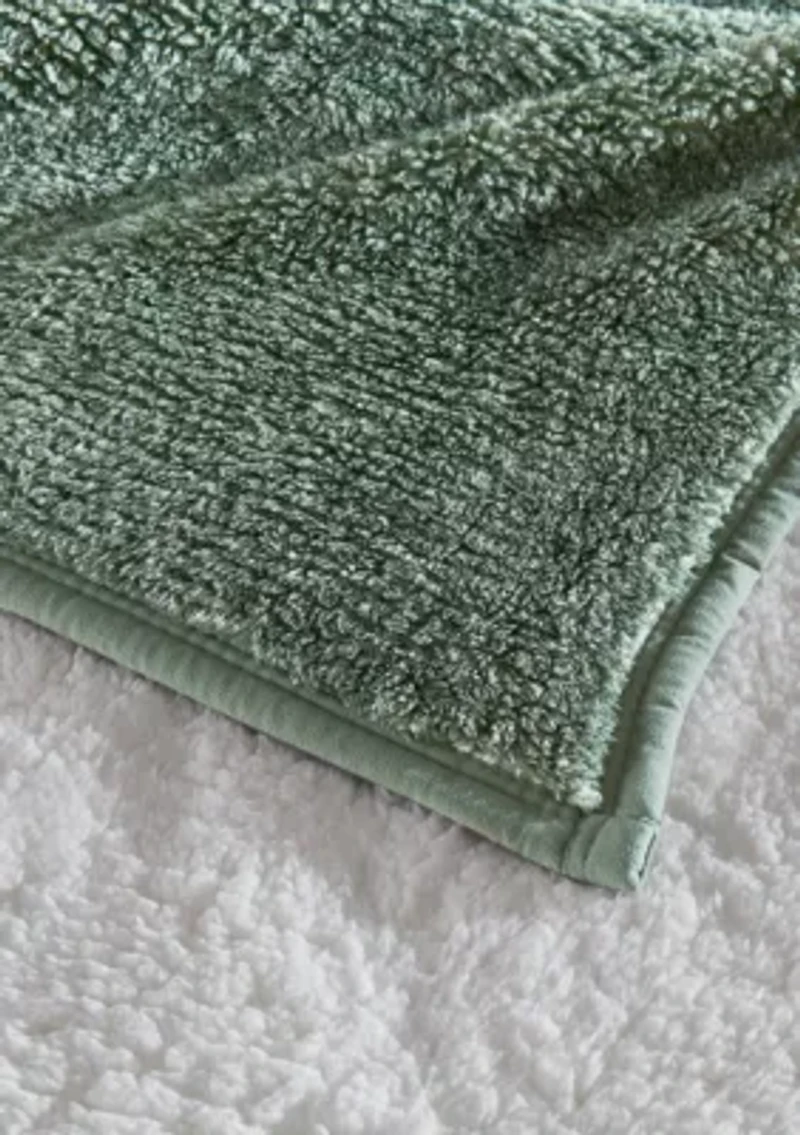 Brooklyn Loom Heathered Sherpa Throw Blanket