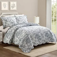 Garden Toile Reversible Cotton Quilt Set