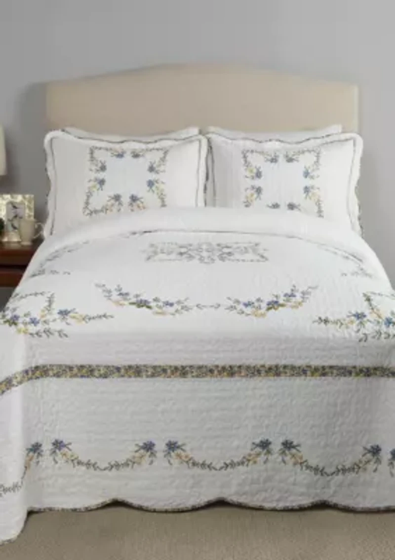 Heather Embroidered Bedspread