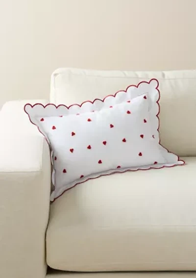 Hearts Scallop Decorative Throw Pillow