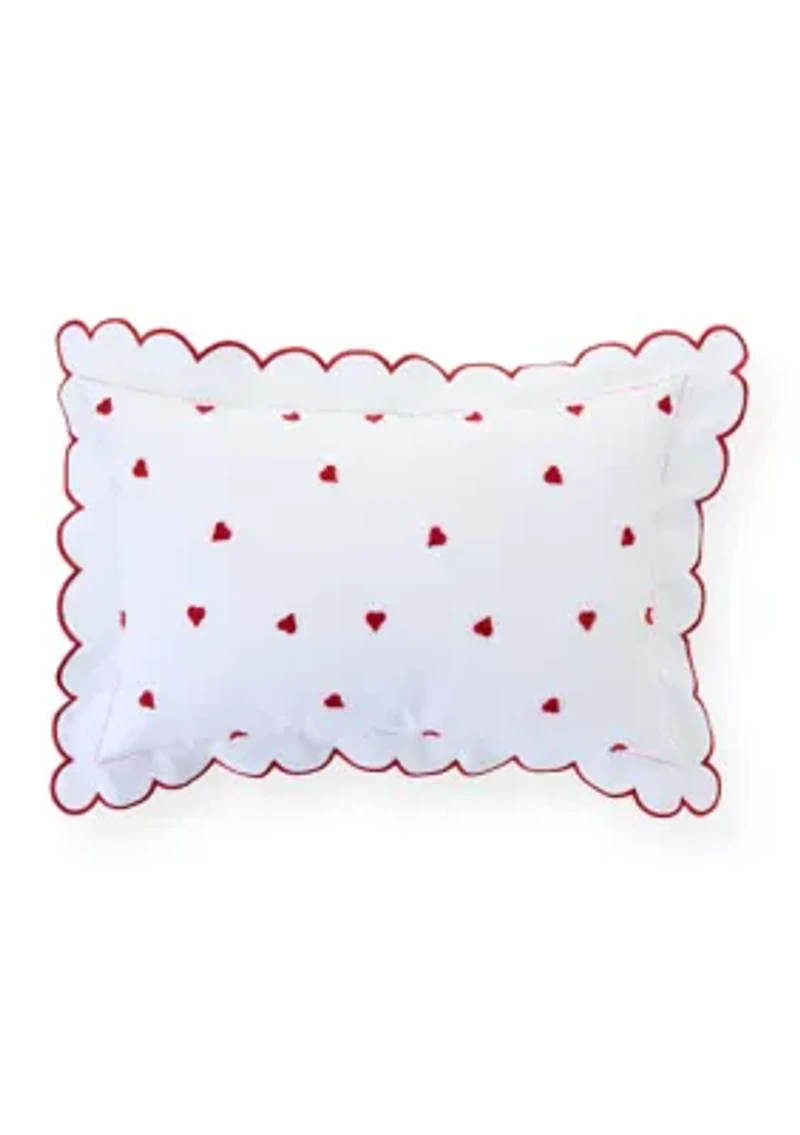 Hearts Scallop Decorative Throw Pillow