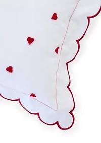 Hearts Scallop Decorative Throw Pillow