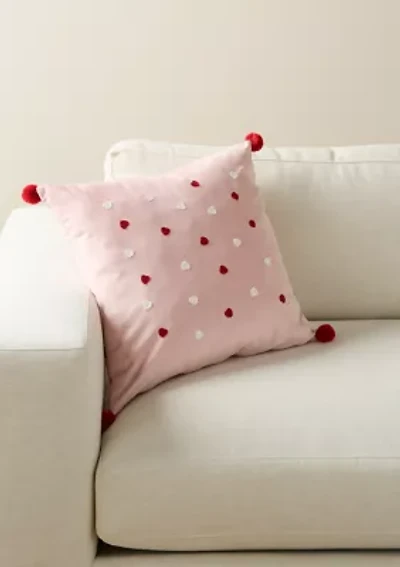 Pink Multi Hearts Decorative Throw Pillow