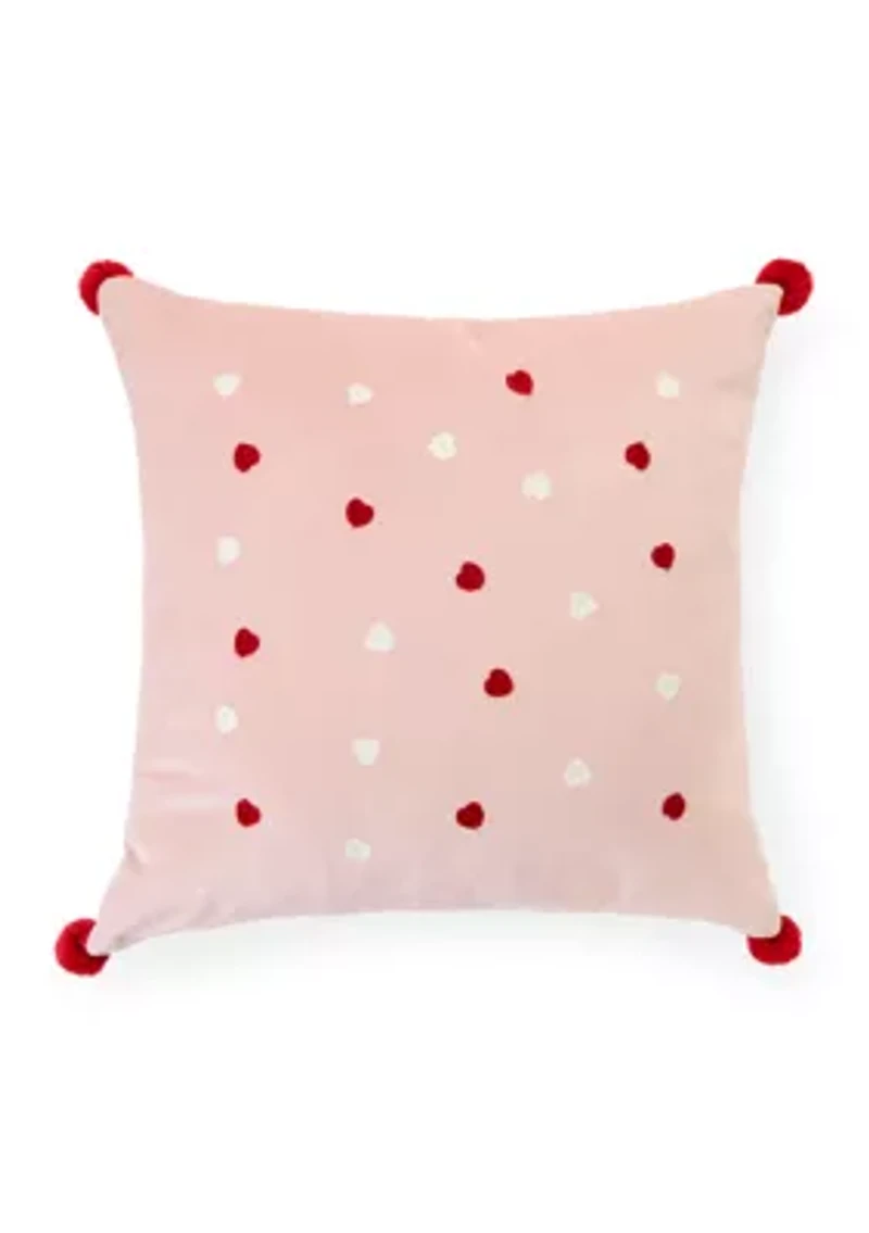 Pink Multi Hearts Decorative Throw Pillow