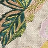 Embroidered Bird Floral Pillow 