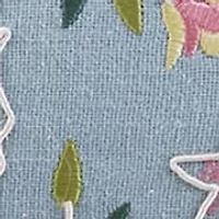 Embroidered Oblong Floral Pillow