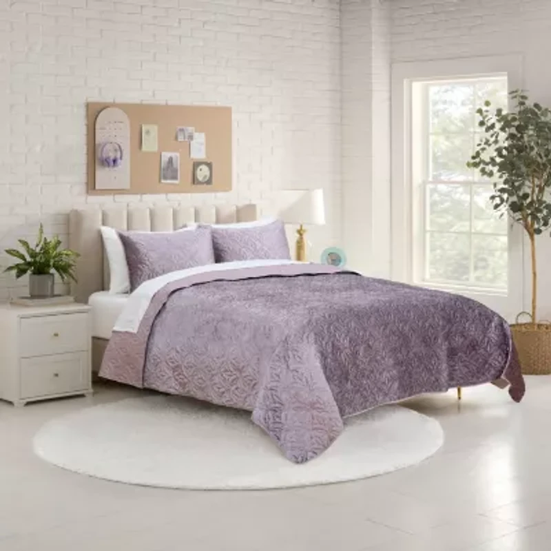 Lemon Tree Lilith Mauve Quilt Set