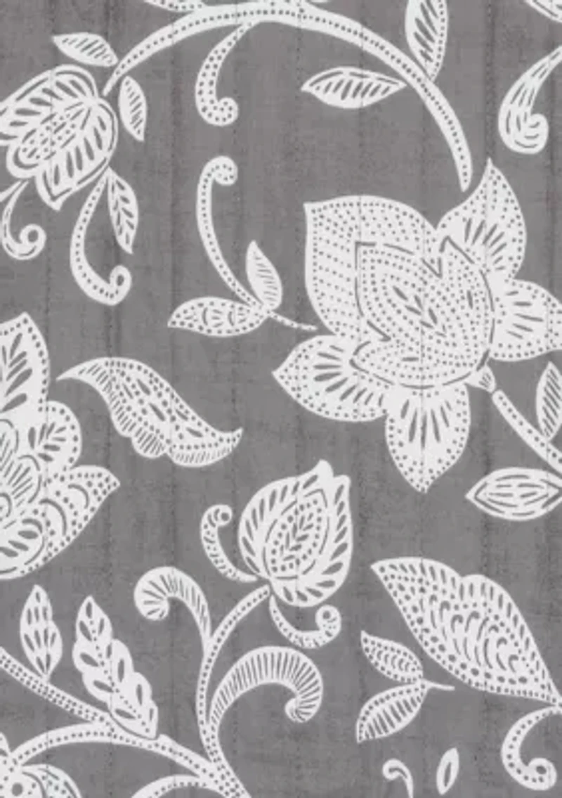 Stencil Vine Reversible Quilt Set