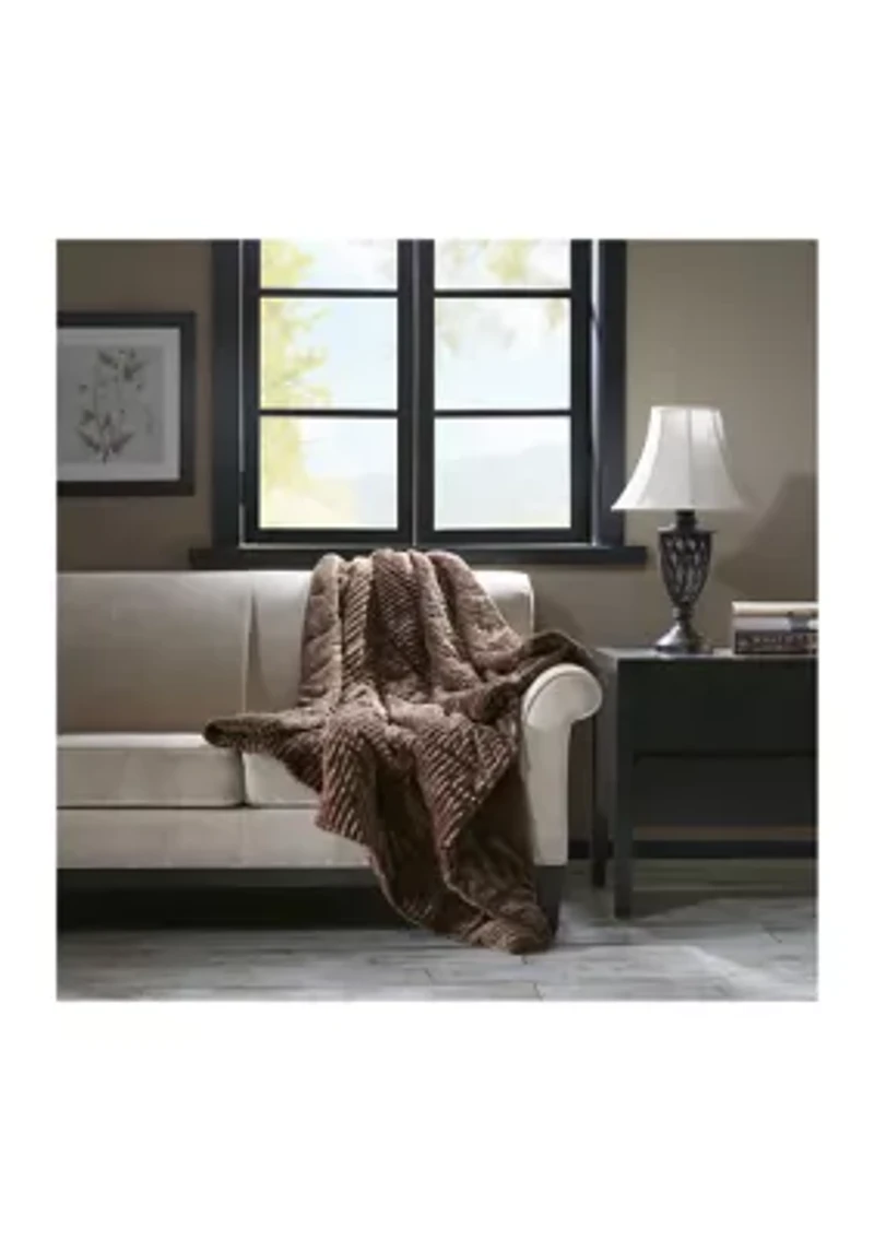 Parker Corduroy Plush Down Alternative Throw