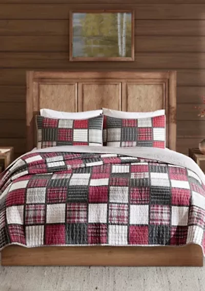 Tulsa Oversized Plaid Print Cotton Quilt Set