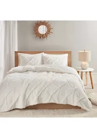 Addison Pintuck Sherpa Down Alternative Comforter Set