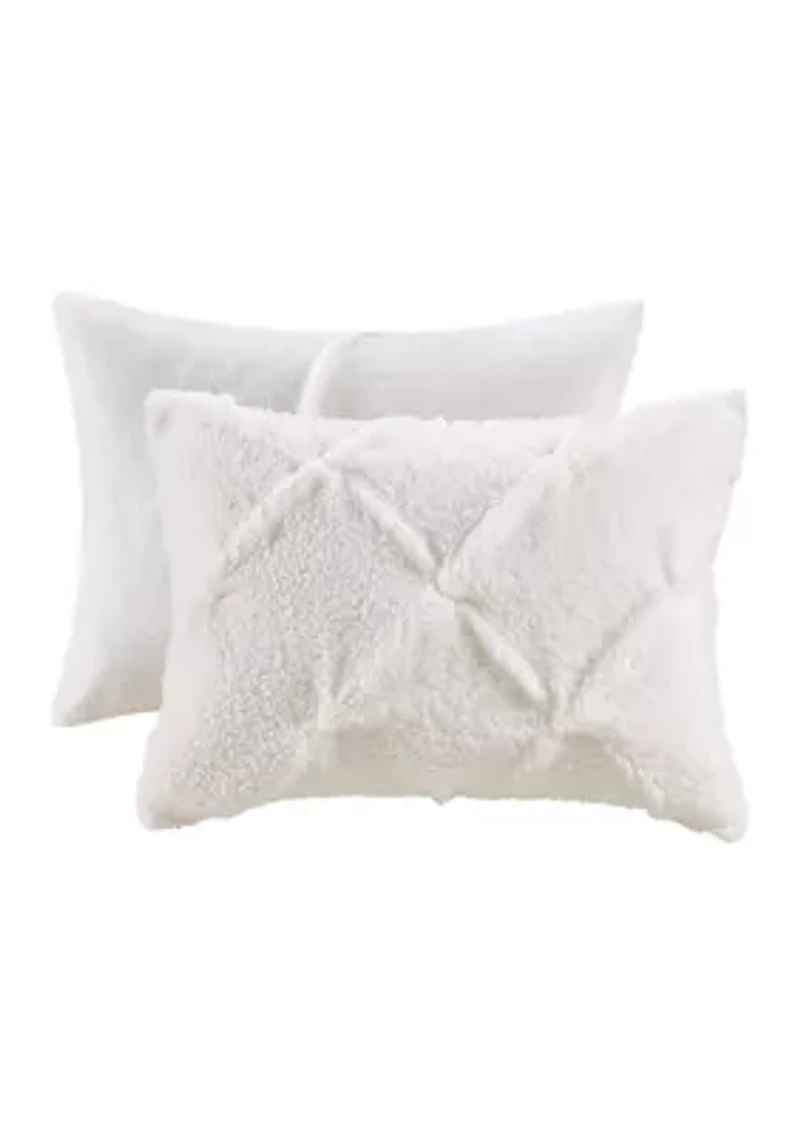 Addison Pintuck Sherpa Down Alternative Comforter Set