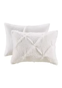 Addison Pintuck Sherpa Down Alternative Comforter Set
