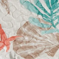 Pebble Beach 6 Piece Cotton Sateen Quilt Set with Throw Pillows