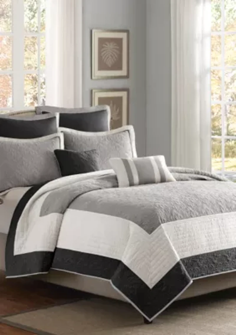 Attingham 7 Piece Black Coverlet Set