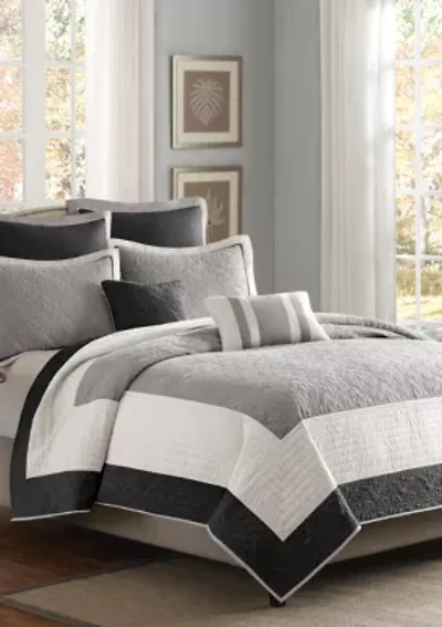 Attingham 7 Piece Black Coverlet Set