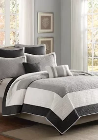 Attingham 7 Piece Black Coverlet Set