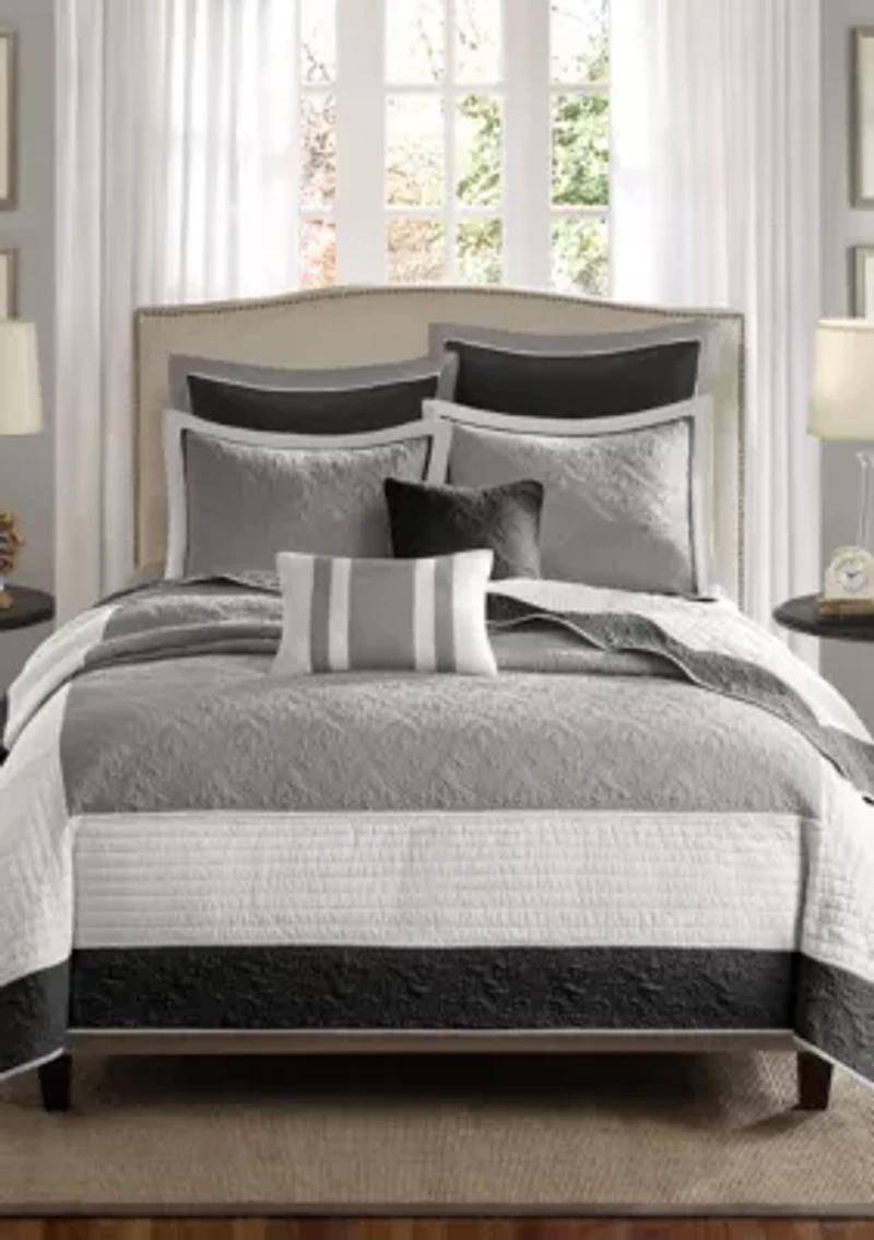 Attingham 7 Piece Black Coverlet Set