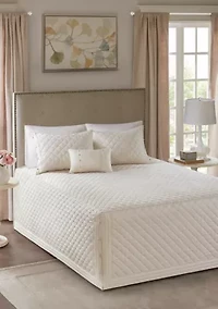 Breanna 4-Piece Tailored Bedspread Set - Ivory