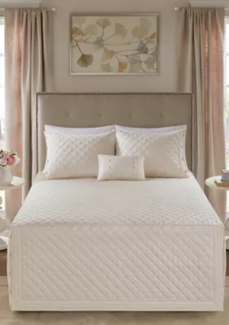 Breanna 4-Piece Tailored Bedspread Set - Ivory