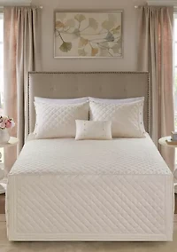 Breanna 4-Piece Tailored Bedspread Set - Ivory