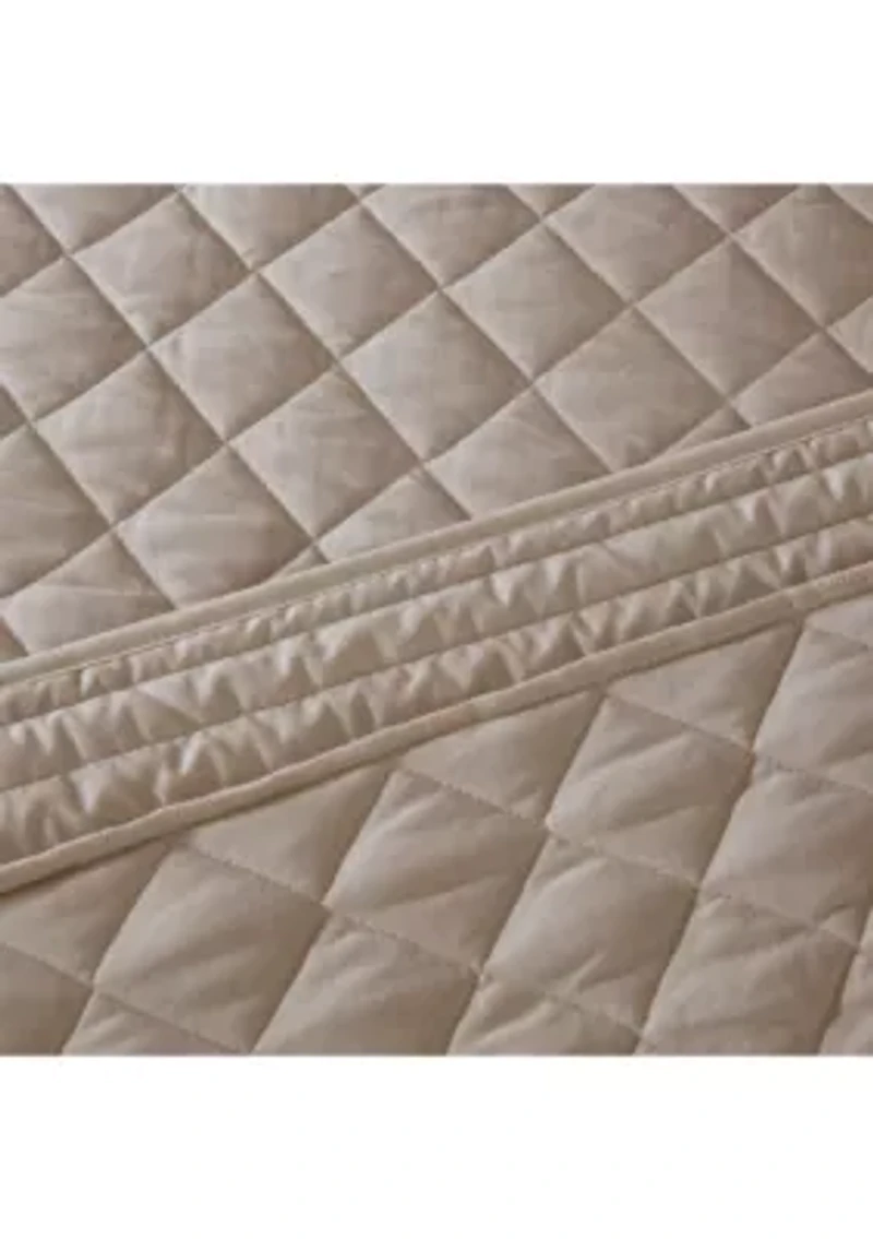 Breanna 4-Piece Tailored Bedspread Set Khaki