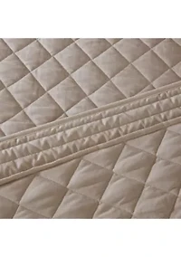 Breanna 4-Piece Tailored Bedspread Set Khaki