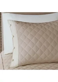 Breanna 4-Piece Tailored Bedspread Set Khaki
