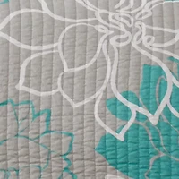 Lola Cotton Sateen Soft Floral Print 6 Piece Quilt Set
