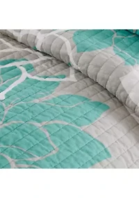Lola Cotton Sateen Soft Floral Print 6 Piece Quilt Set