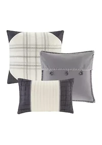 Ridge 6-Piece Herringbone Red Coverlet Set