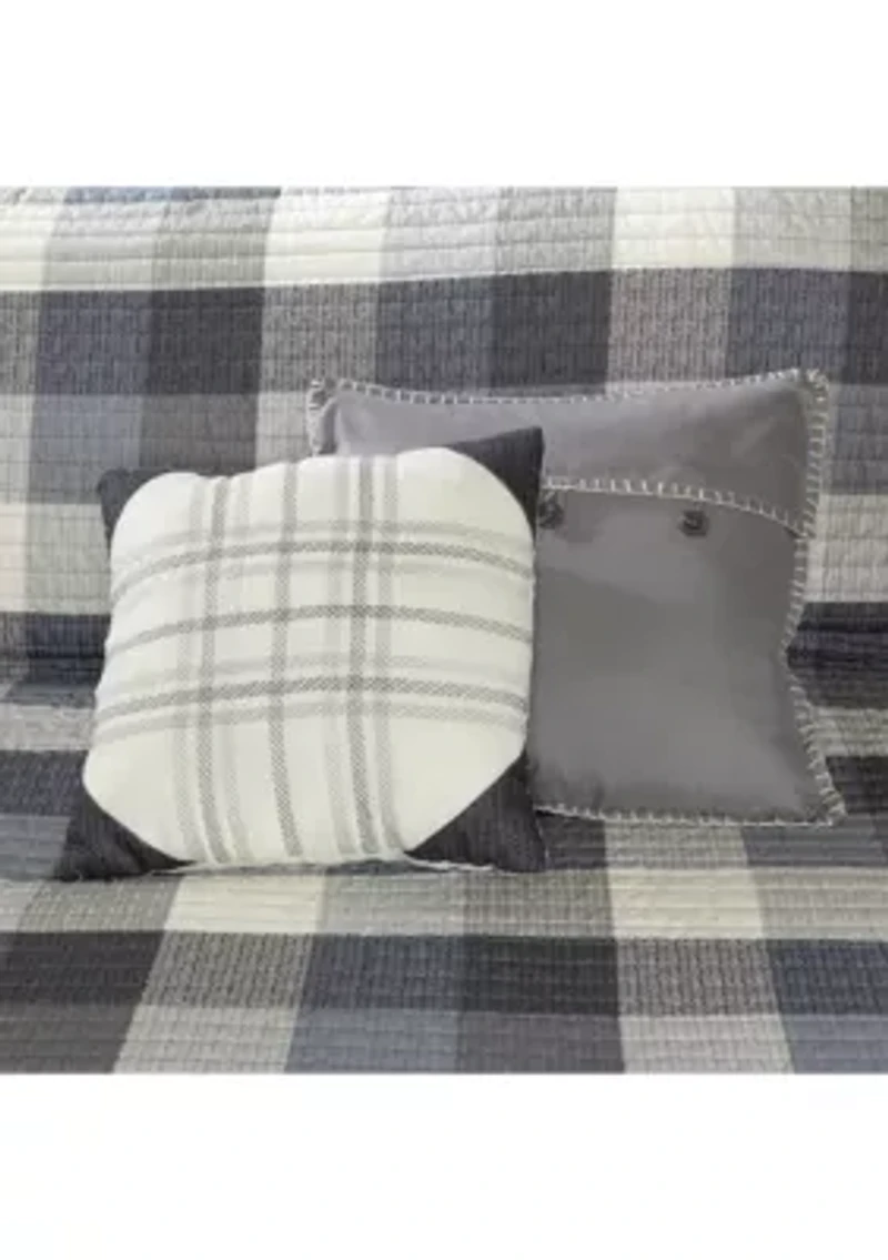 Ridge 6-Piece Herringbone Red Coverlet Set