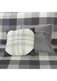 Ridge 6-Piece Herringbone Red Coverlet Set